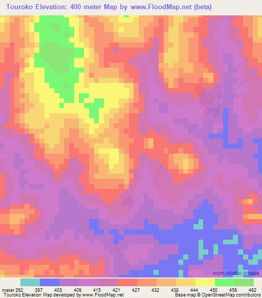 Touroko,Guinea Elevation Map