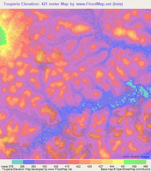 Touperia,Guinea Elevation Map