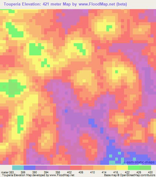 Touperia,Guinea Elevation Map