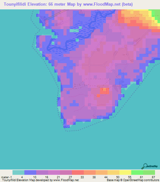 Tounyifilidi,Guinea Elevation Map