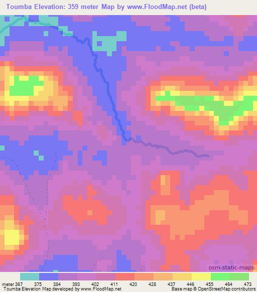 Toumba,Guinea Elevation Map