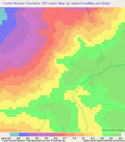 Toulel Nouma,Guinea Elevation Map