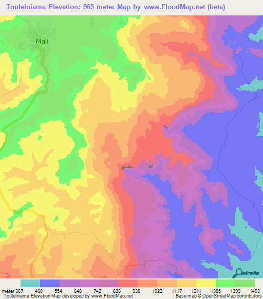 Toulelniama,Guinea Elevation Map