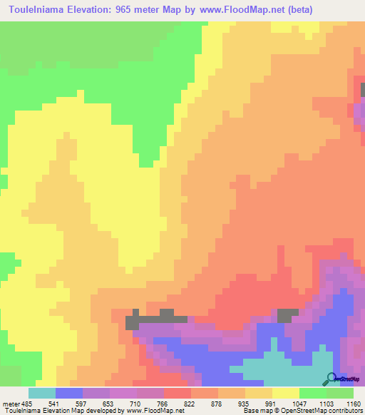 Toulelniama,Guinea Elevation Map