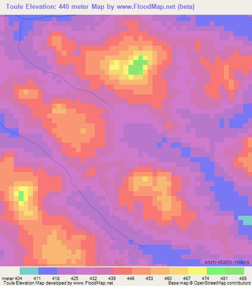 Toule,Guinea Elevation Map