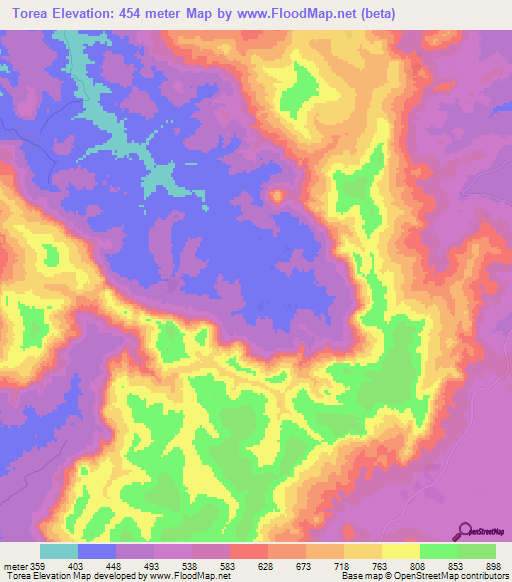 Torea,Guinea Elevation Map