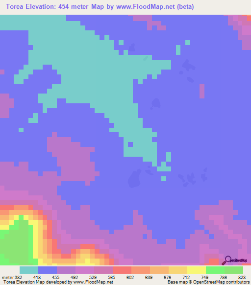 Torea,Guinea Elevation Map