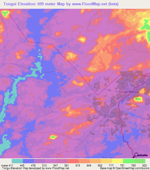 Tongui,Guinea Elevation Map