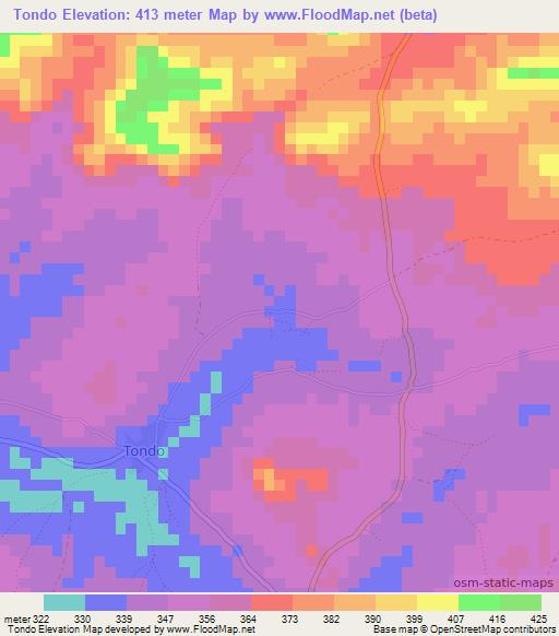 Tondo,Guinea Elevation Map