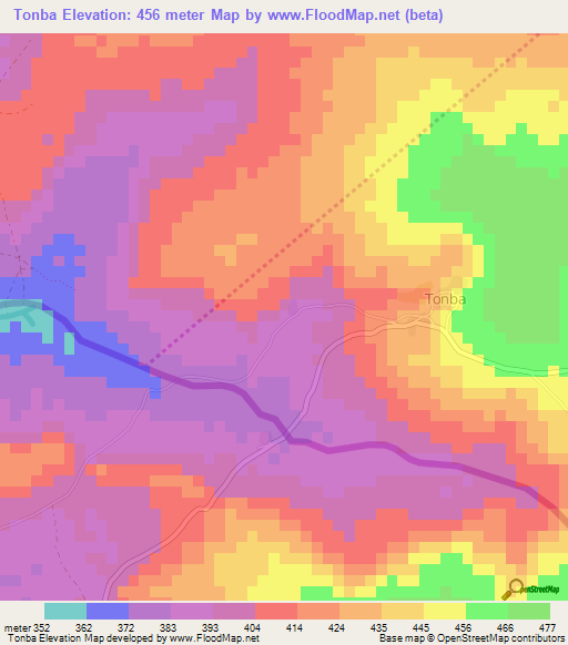 Tonba,Guinea Elevation Map