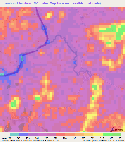 Tombou,Guinea Elevation Map