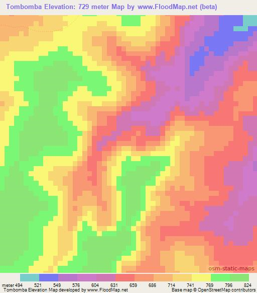 Tombomba,Guinea Elevation Map