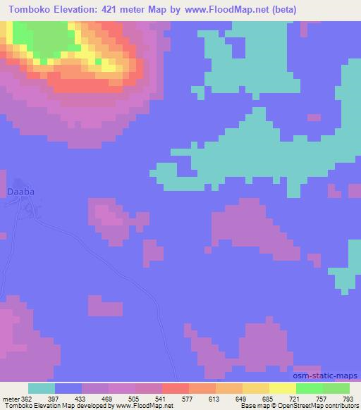 Tomboko,Guinea Elevation Map