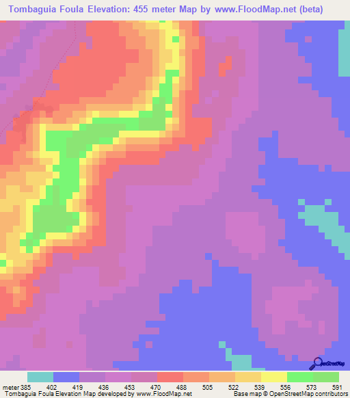 Tombaguia Foula,Guinea Elevation Map