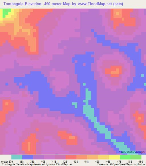 Tombaguia,Guinea Elevation Map