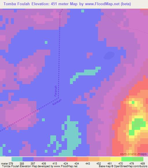 Tomba Foulah,Guinea Elevation Map