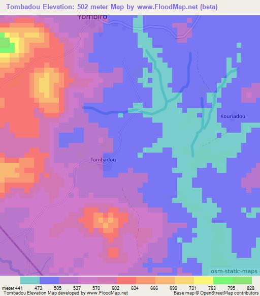 Tombadou,Guinea Elevation Map