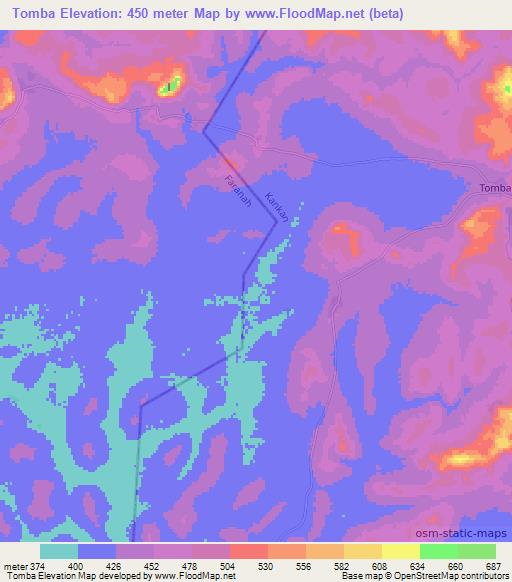 Tomba,Guinea Elevation Map