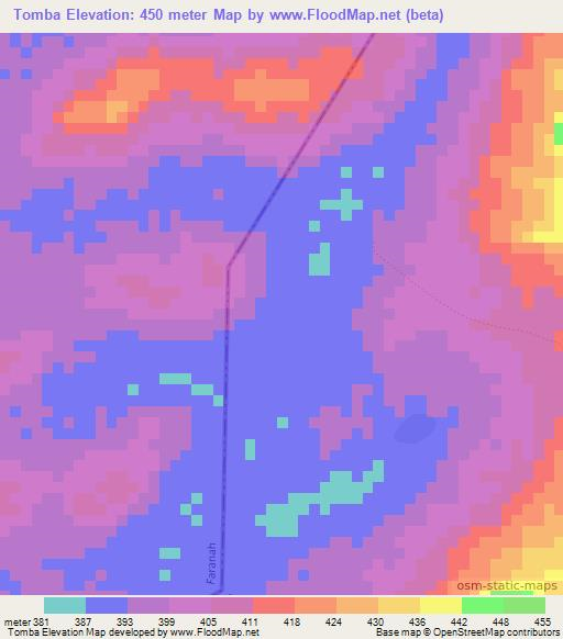 Tomba,Guinea Elevation Map