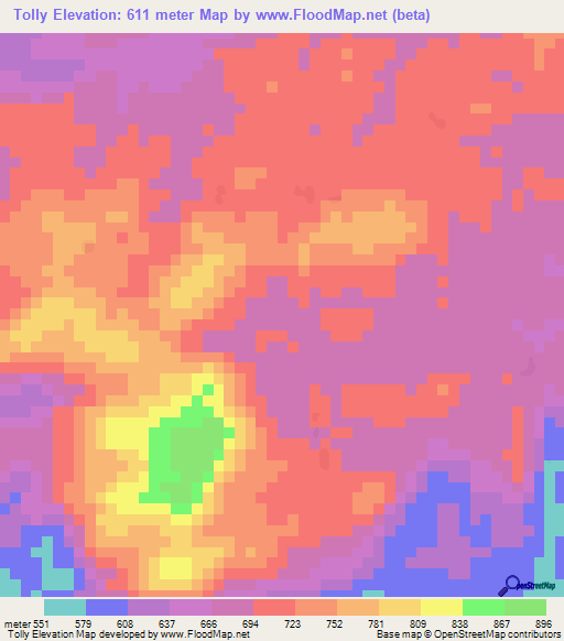 Tolly,Guinea Elevation Map