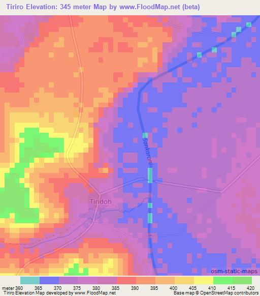 Tiriro,Guinea Elevation Map