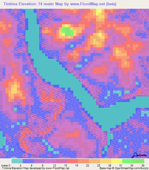 Tintima,Guinea Elevation Map