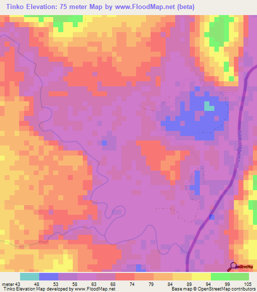 Tinko,Guinea Elevation Map