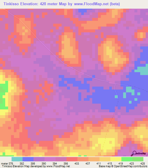 Tinkisso,Guinea Elevation Map