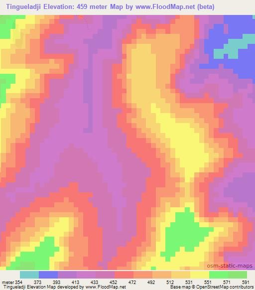 Tingueladji,Guinea Elevation Map