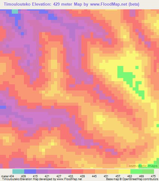 Timoulouteko,Guinea Elevation Map