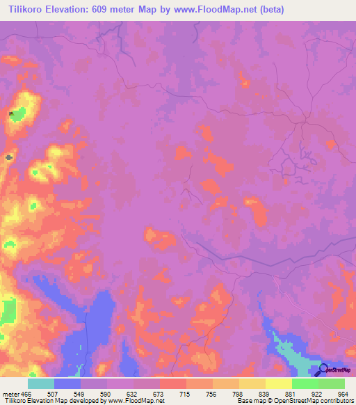 Tilikoro,Guinea Elevation Map