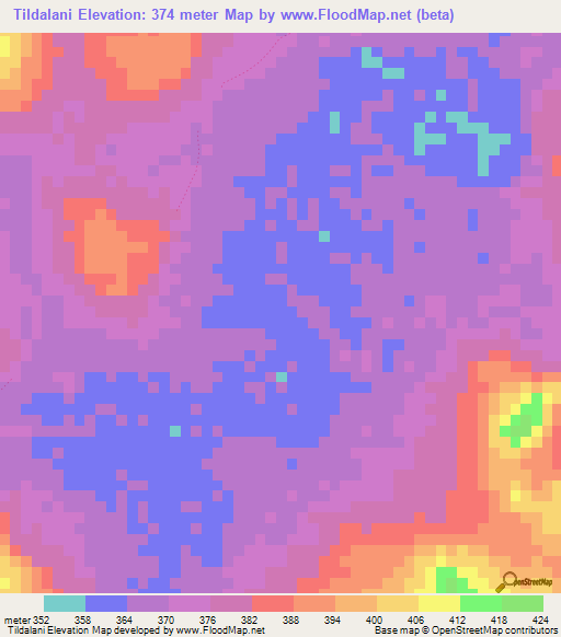 Tildalani,Guinea Elevation Map