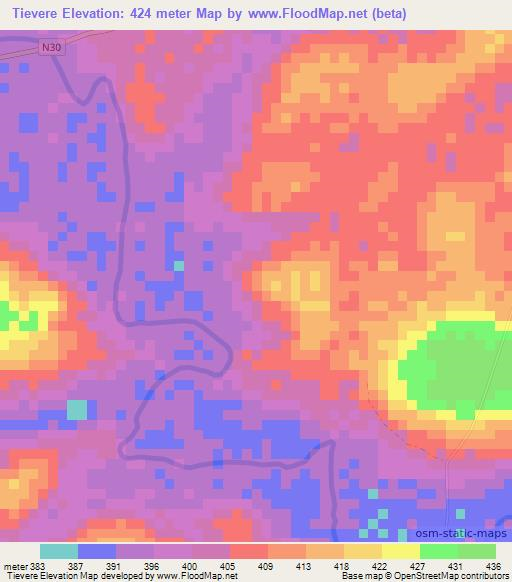 Tievere,Guinea Elevation Map