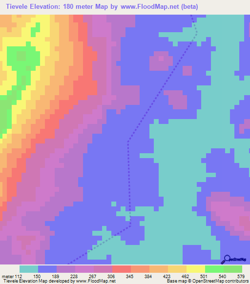 Tievele,Guinea Elevation Map