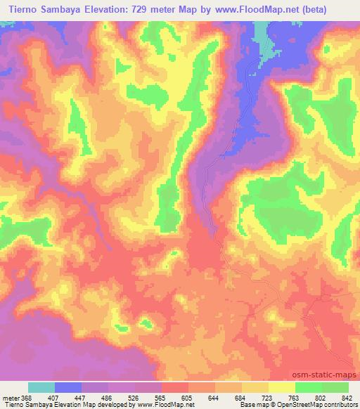 Tierno Sambaya,Guinea Elevation Map