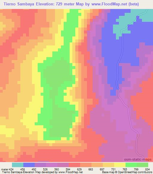 Tierno Sambaya,Guinea Elevation Map