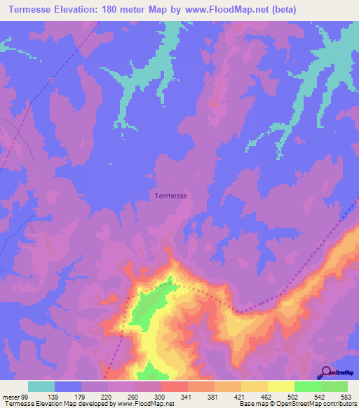 Termesse,Guinea Elevation Map