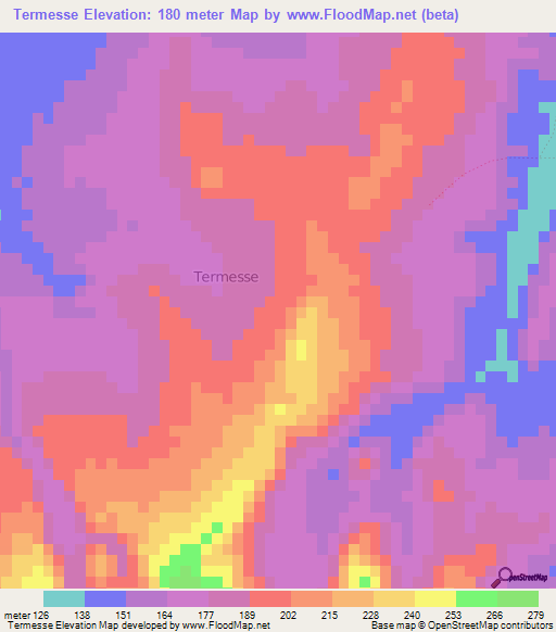 Termesse,Guinea Elevation Map