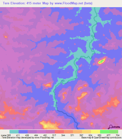 Tere,Guinea Elevation Map