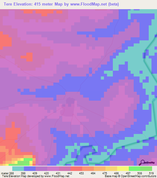 Tere,Guinea Elevation Map