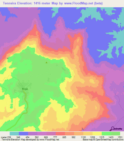 Tennsira,Guinea Elevation Map