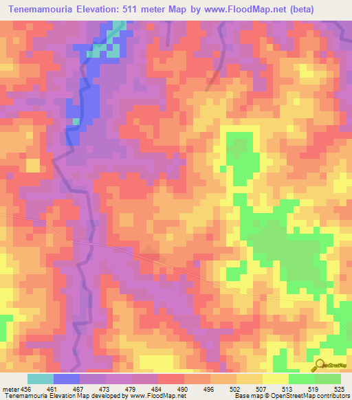 Tenemamouria,Guinea Elevation Map