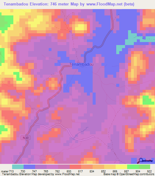 Tenambadou,Guinea Elevation Map