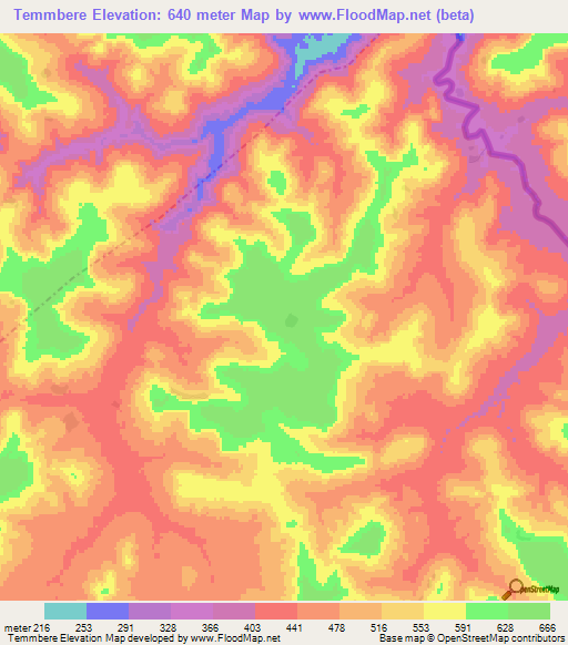 Temmbere,Guinea Elevation Map