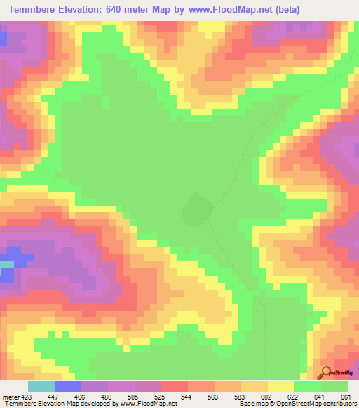 Temmbere,Guinea Elevation Map