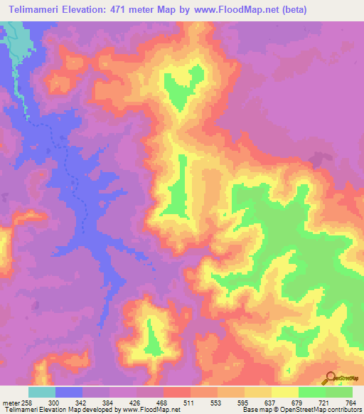 Telimameri,Guinea Elevation Map