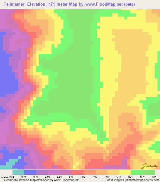 Telimameri,Guinea Elevation Map