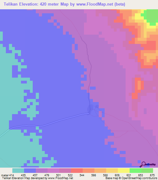 Telikan,Guinea Elevation Map