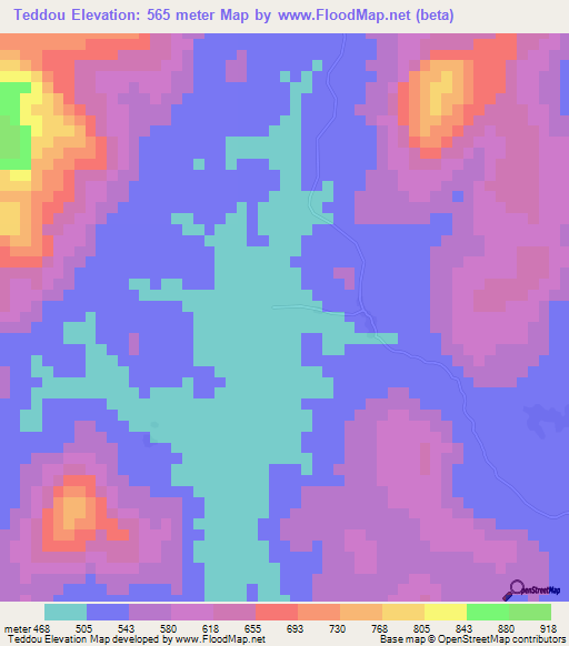 Teddou,Guinea Elevation Map