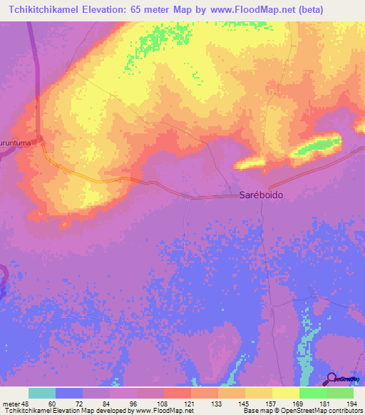 Tchikitchikamel,Guinea Elevation Map